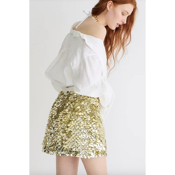 J. Crew $228 Collection Limited Edition Circle Sequin Mini Skirt Size 0 BR535 - Picture 4 of 9